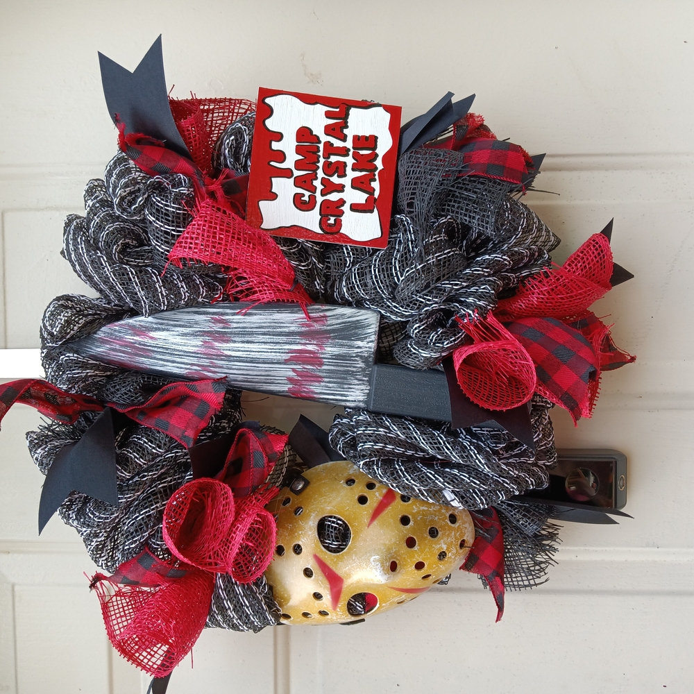 Friday The 13th Wreath with Red and